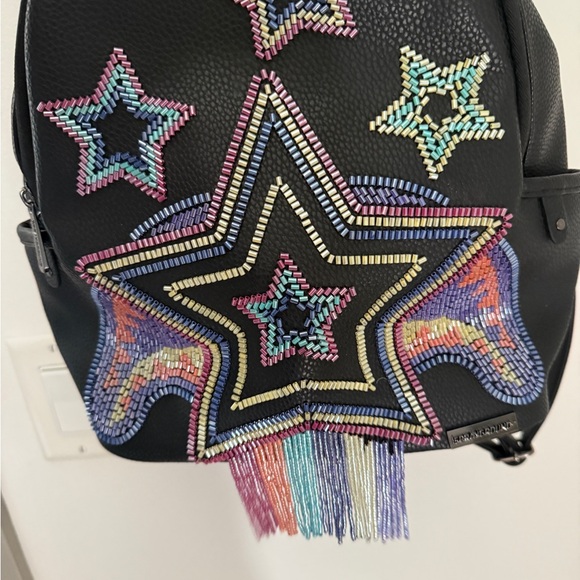 Sprayground Black Backpack with Multicolor Beaded Stars - Picture 2 of 5